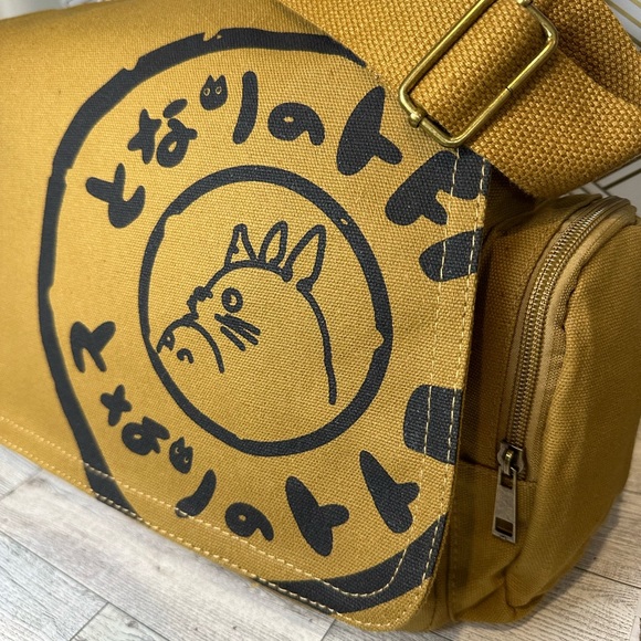 My Neighbor Totoro Khaki Crossbody Messenger Tote Bag Purse Studio Ghibli - Picture 8 of 8